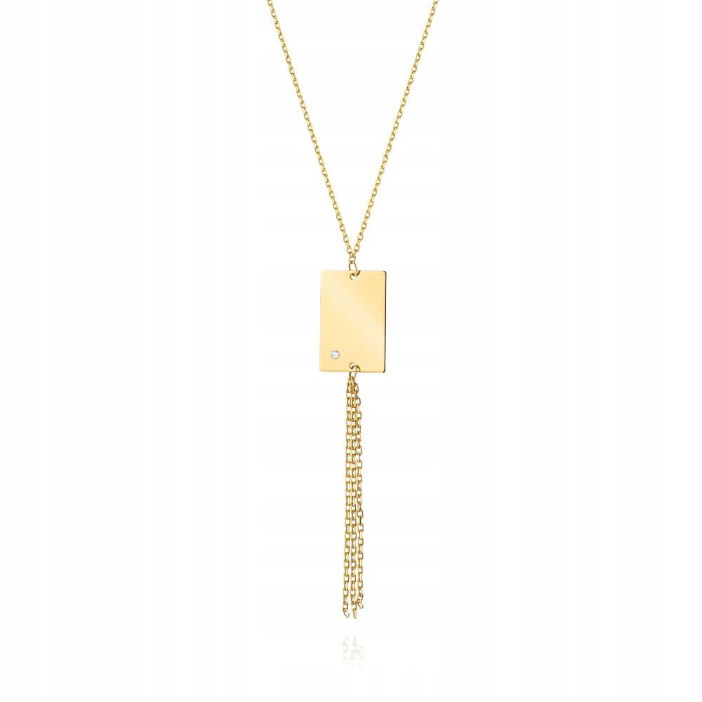 Zlatý Náhrdelník S Kravatou A Visícím Briliantem 585 Grawe