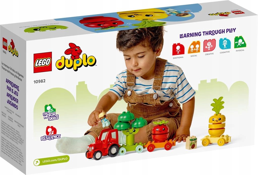 KLOCKI LEGO | DUPLO 10982 TRAKTOR Z WARZYWAMI I OWOCAMI ZABAWKI EDU + TORBA Bohater brak