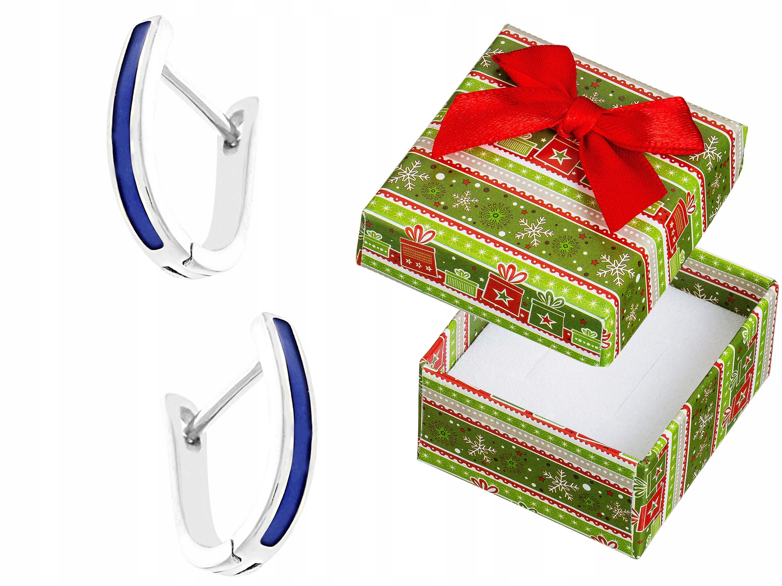 Stříbrné Náušnice Závěsné pro dívku Modrá lira Smalt Stříbro 925