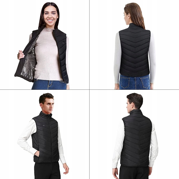 KAMIZELKA OGRZEWANA ELEKTRYCZNA PODGRZEWANA BEZRĘKAWNIK UNI USB CIEPŁA XL Kaptur bez kaptura