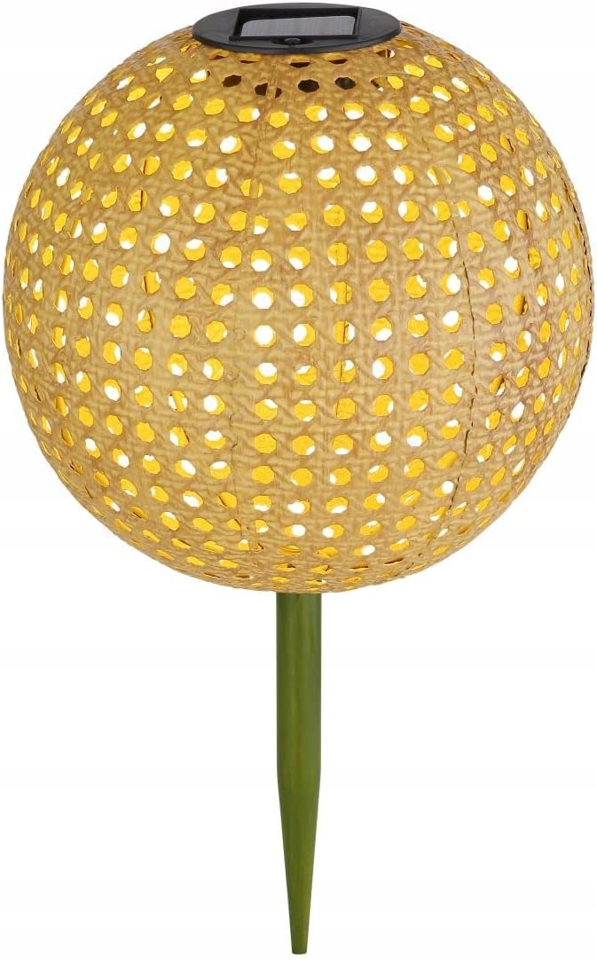 Lampa solarna LED Globo grot ziemny kula bambus