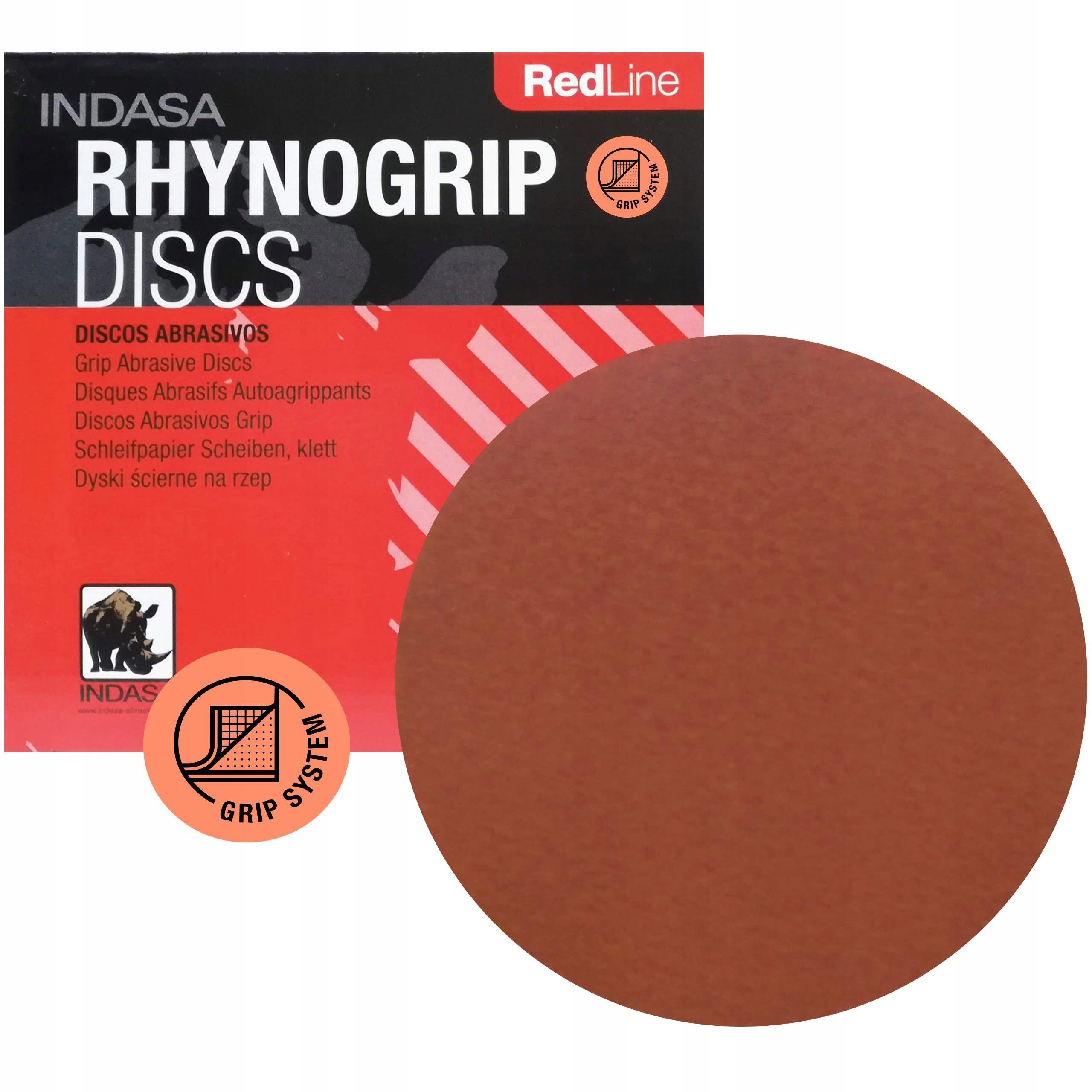 Indasa Red Line Krążek ścierny rzep dysk Rhynogrip P240 125mm