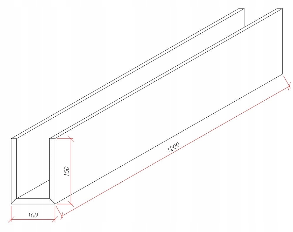 Profil "U" 100 1.2mb Marka Flexgips