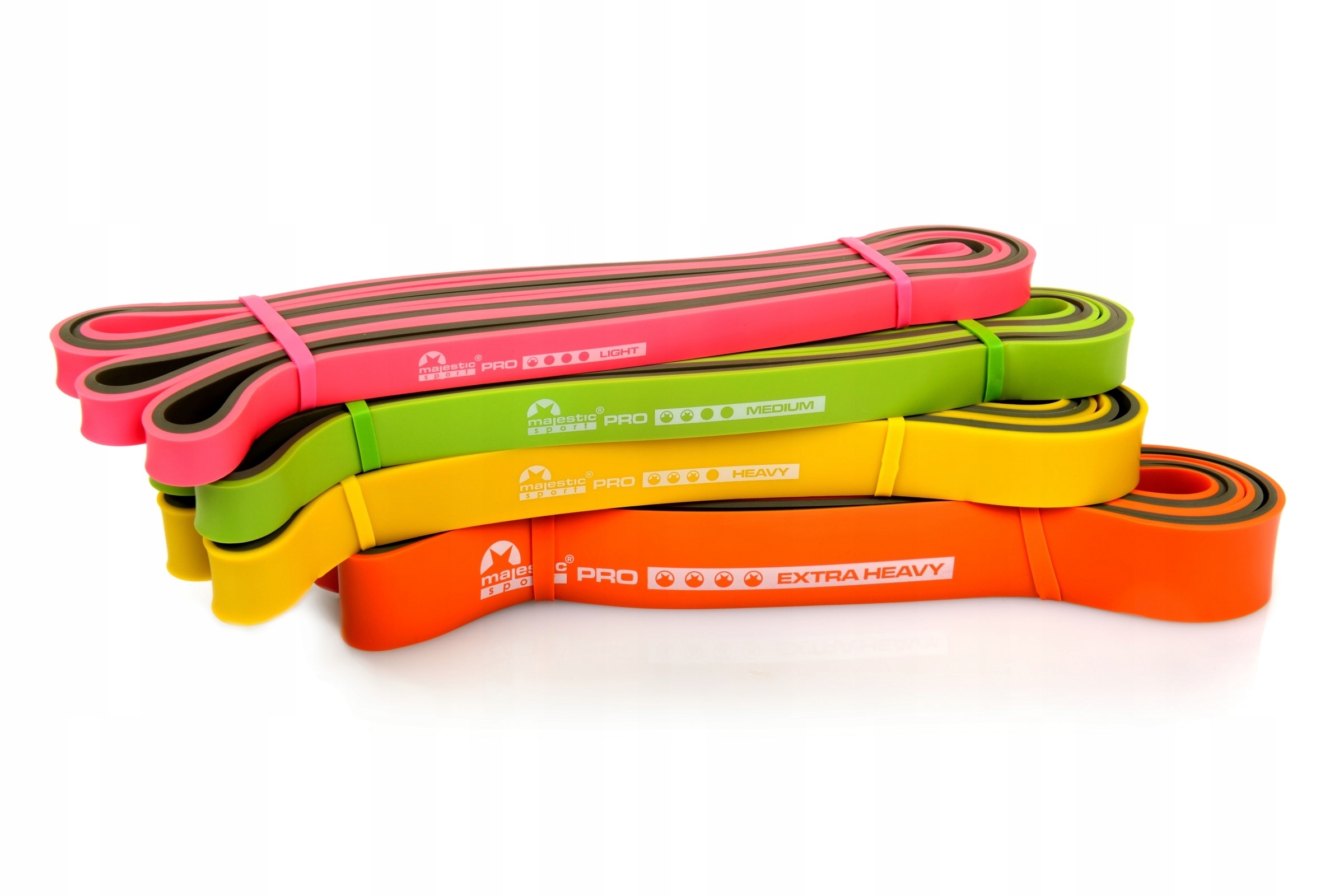 Zestaw gum do ćwiczeń PRO BAND BiColor Majestic Liczba sztuk w zestawie 4