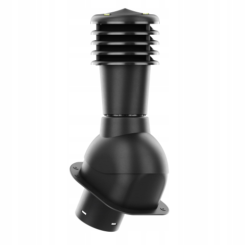 Větrací komín Smartline profil H fi 125 mm nezateplený, černý