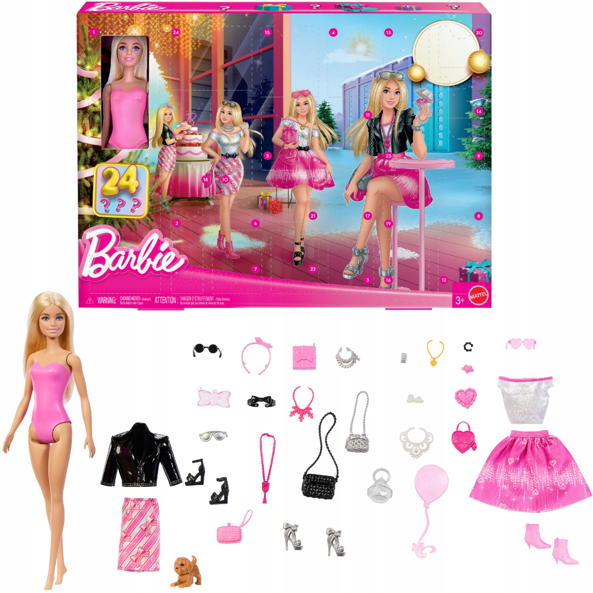 Barbie Adventní Módní Kalendář S Panenkou A Doplňky, 24 Okének