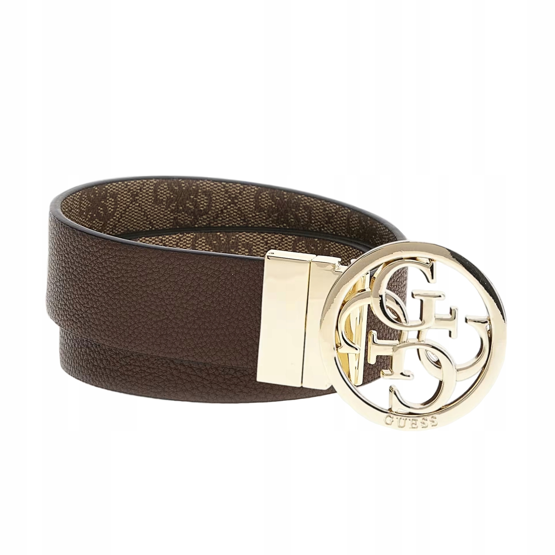 GUESS BEŻOWY DWUSTRONNY DAMSKI PASEK DO SPODNI SKÓRZANY L Stan opakowania oryginalne