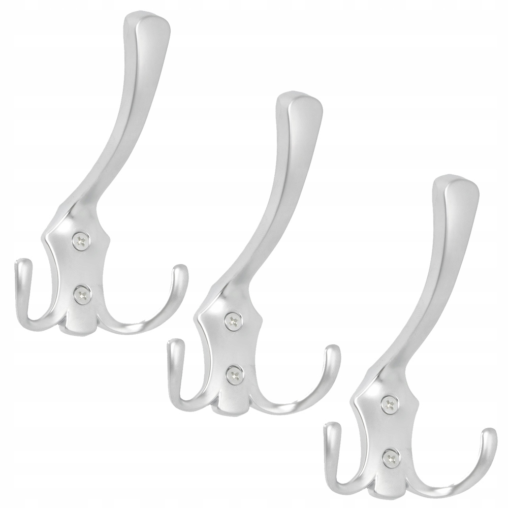 

3x Wieszak Meblowy, Ścienny Do Potrójny Aluminium