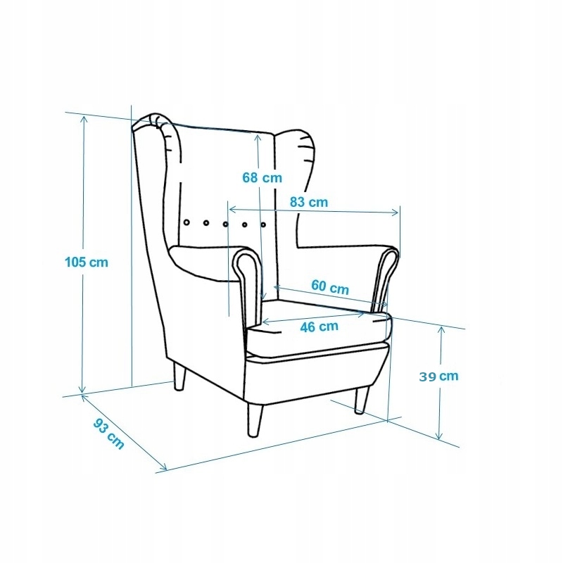 Fotel USZAK Styl Skandynawski z podnóżkiem Marka Domyou