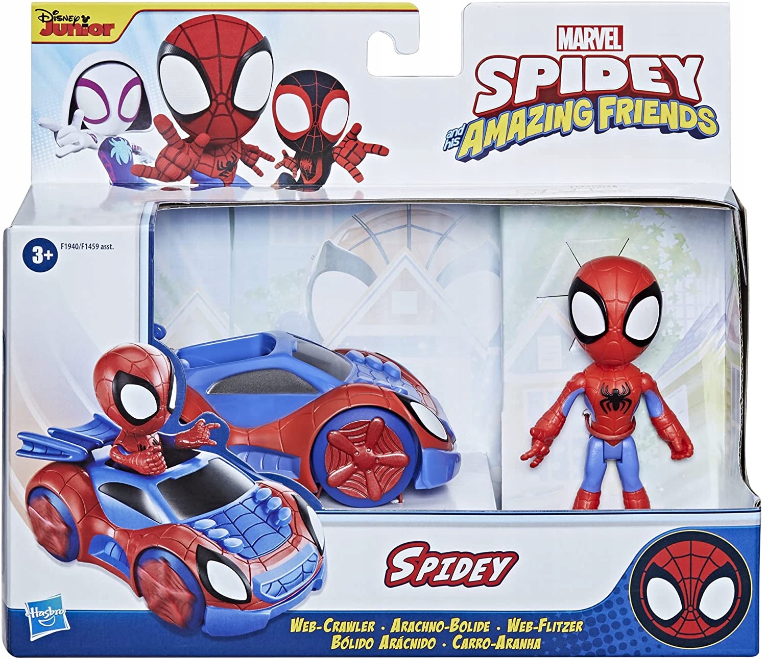 Zestaw HASBRO: Figurka SPIDEY SPIDERMAN + pojazd Web-Crawler Ruchome elem. Minimalny wiek dziecka 3