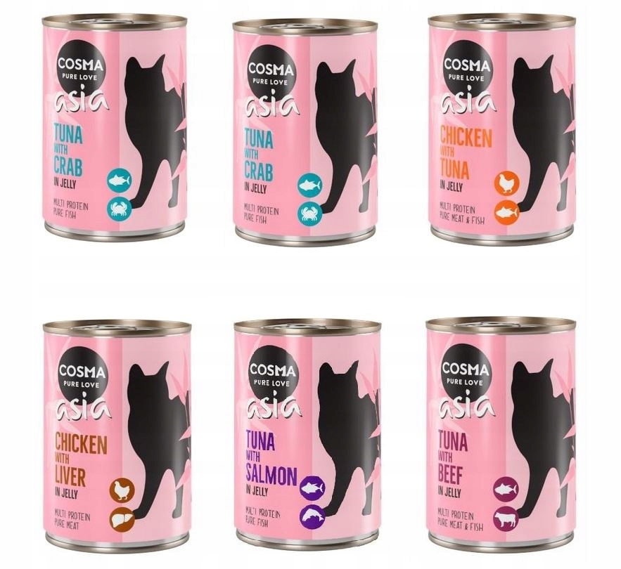Cosma Asia v želé 6 x 400 g MIX Chutí Mokré krmivo pro kočky