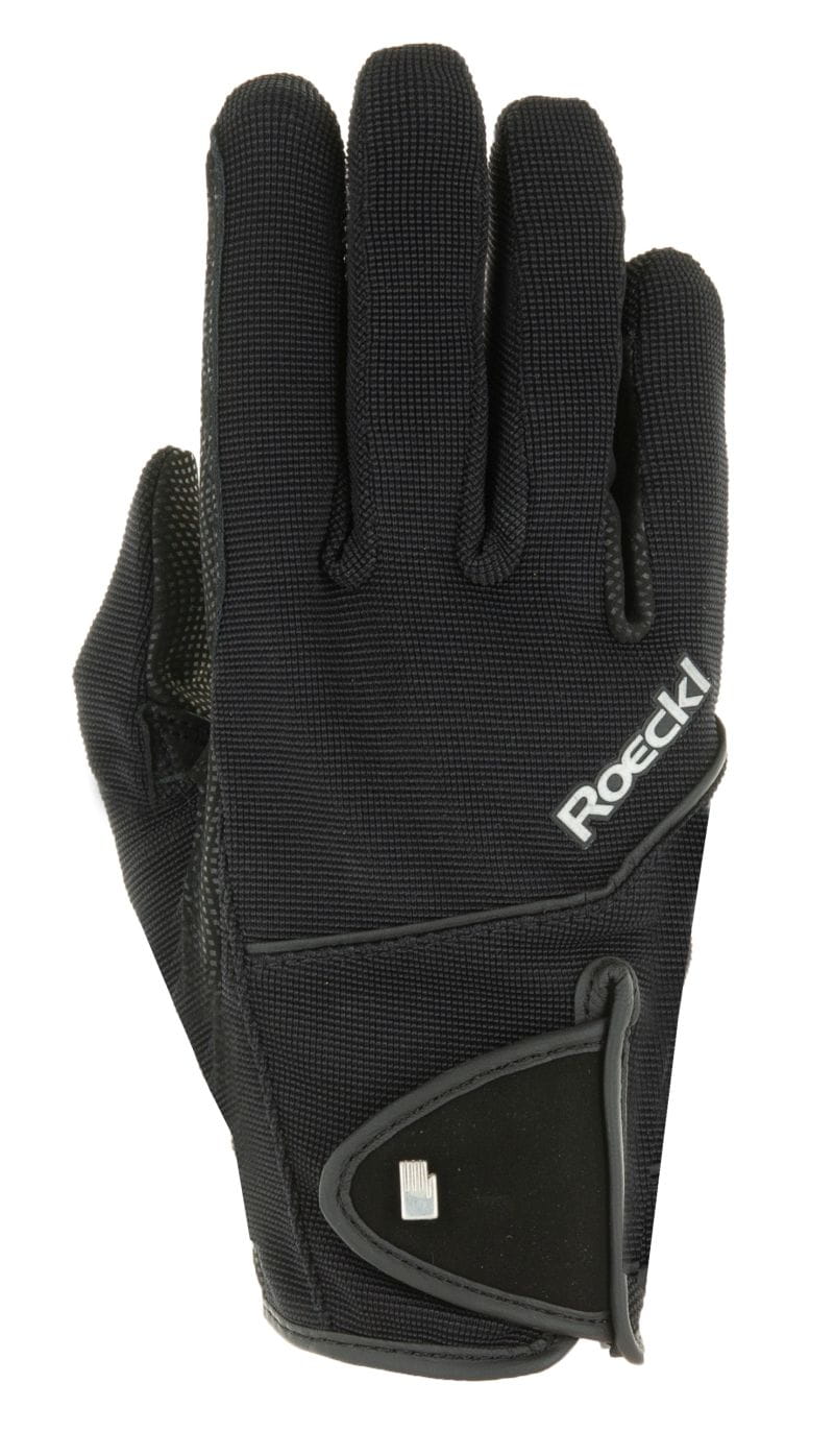 Unisexové jezdecké rukavice Roeckl Milano černé 8