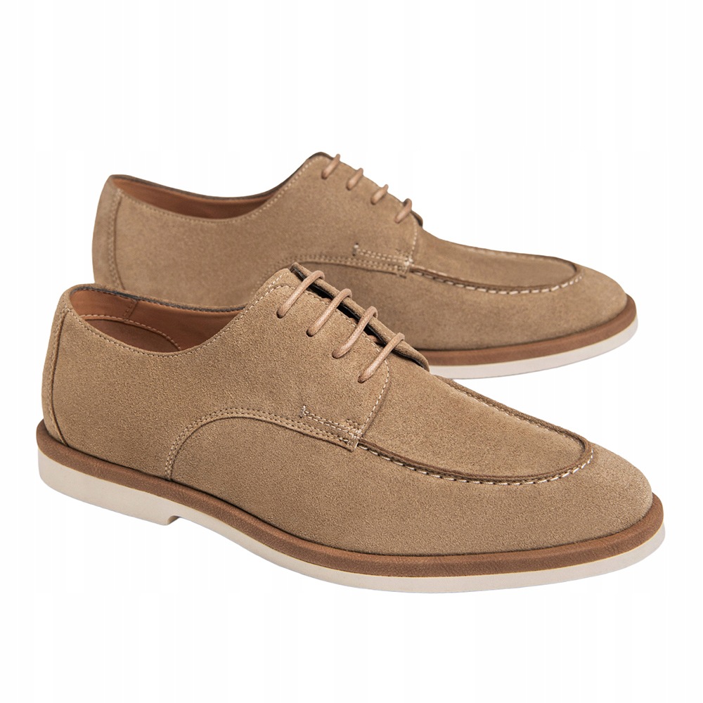 Pánské polobotky smart casual pískové béžové pohodlné Ombre OM-FOSL-0271 vel. 44