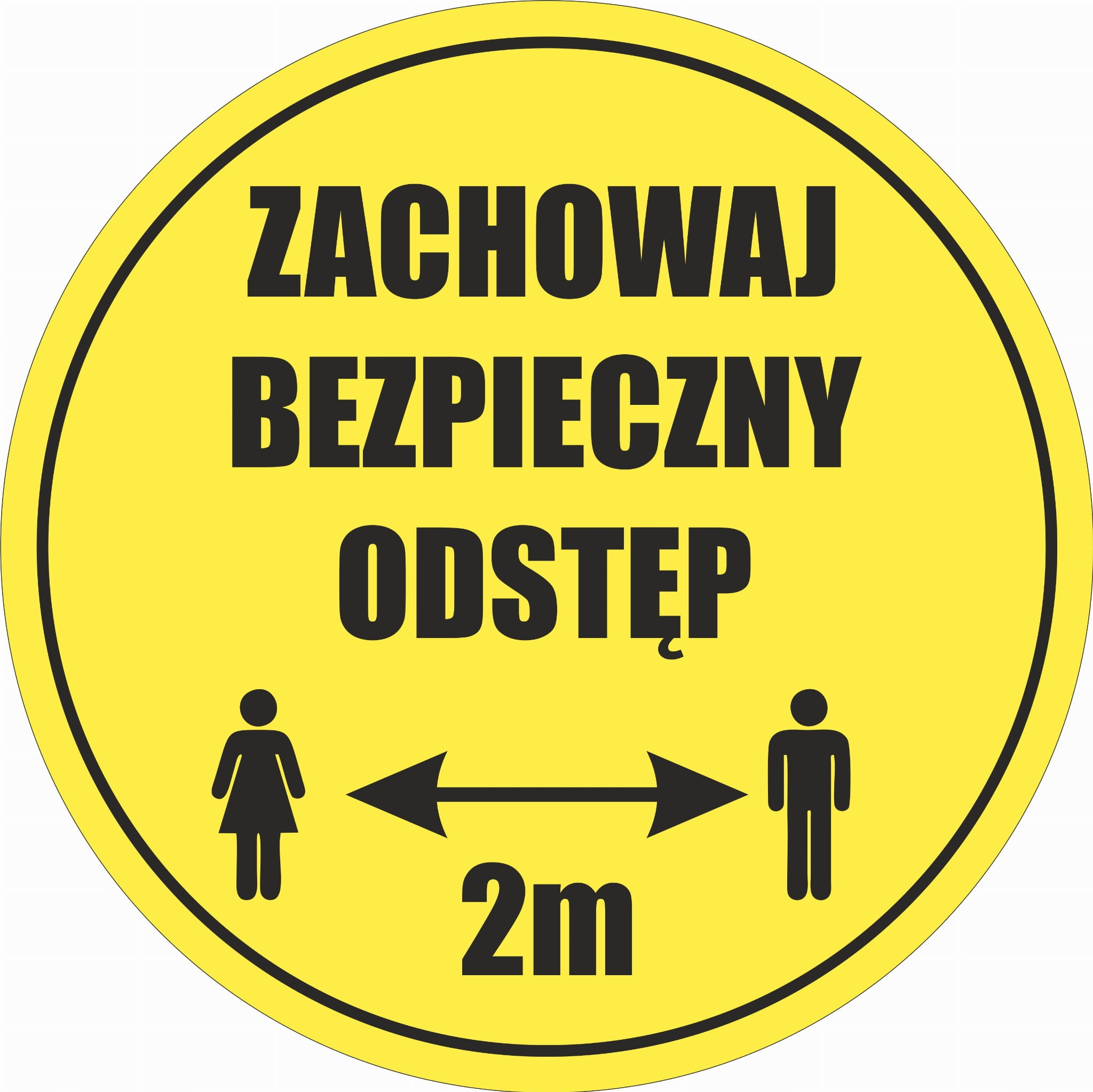 ZACHOWAJ BEZPIECZNY ODSTĘP NAKLEJKA 30CM