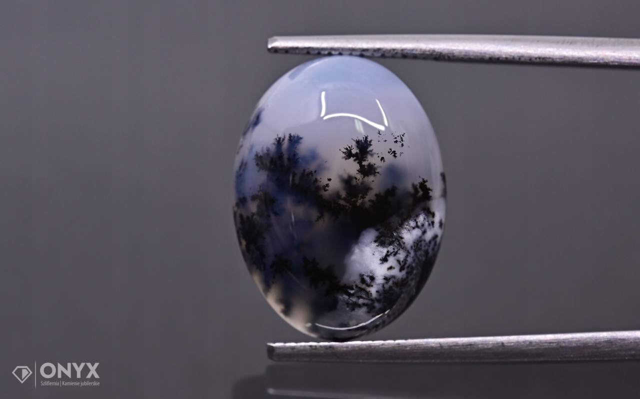 Dendritový achát z Turecka kabošon ovál 16x12 mm