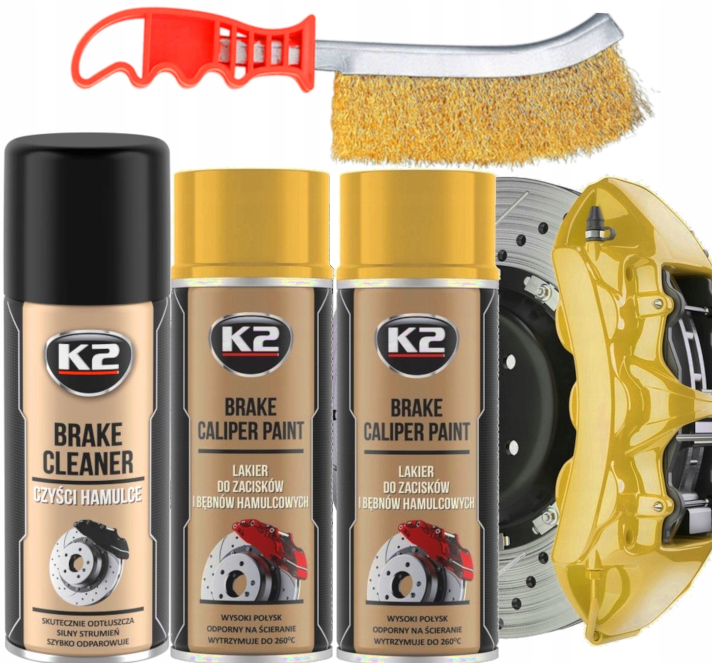K2 Brake Caliper Paint Farba Lakier Do Malowania Zacisków Hamulcowych Złoty