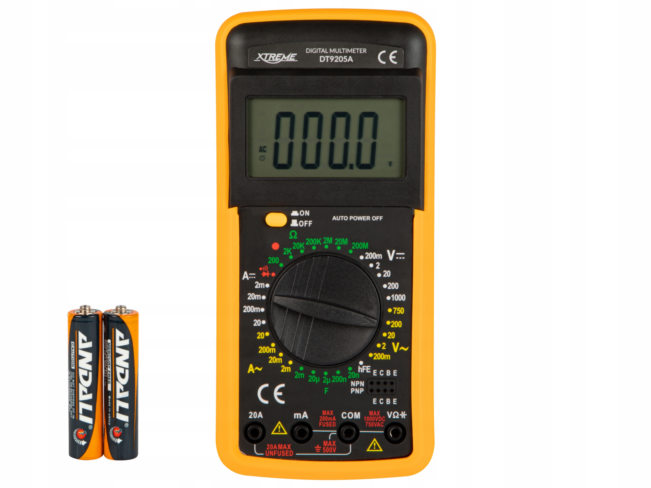 PROFESJONALNY MULTIMETR MIERNIK CYFROWY PRĄDU NAPIĘCIA TESTER LCD ZESTAW Kod producenta DT9205A