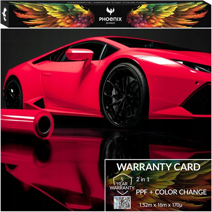 Kolorowa Folia PPF Phoenix Protect Zmiana Koloru Auta Strawberry Red