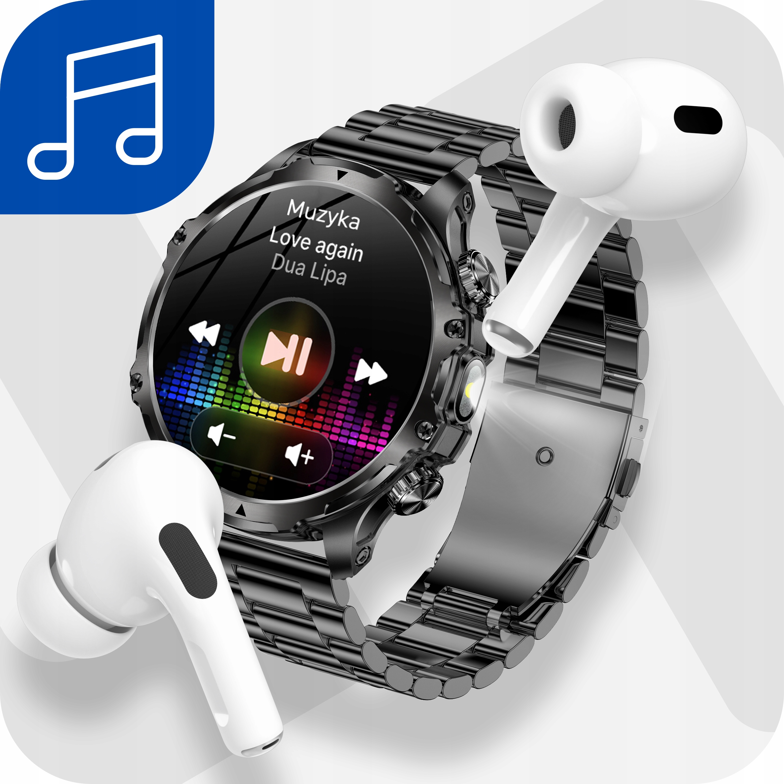 SMARTWATCH ZEGAREK MĘSKI MENU PL ROZMOWY SMART WATCH WODOODPORNY 700 mAh Marka NejtStyle