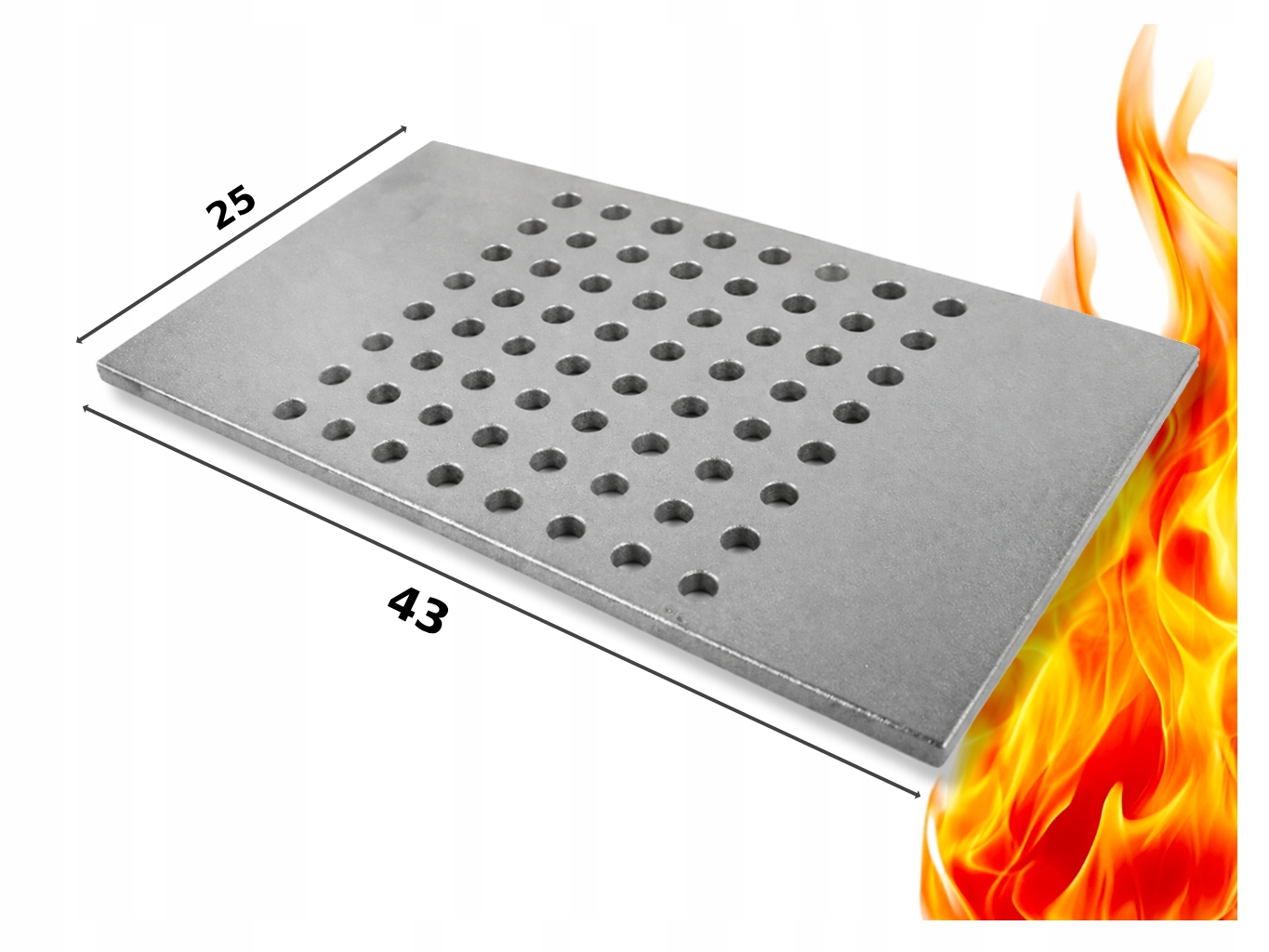 Litinový Děrovaný Krbový Rošt 43x25 Pro Krbová Kamna