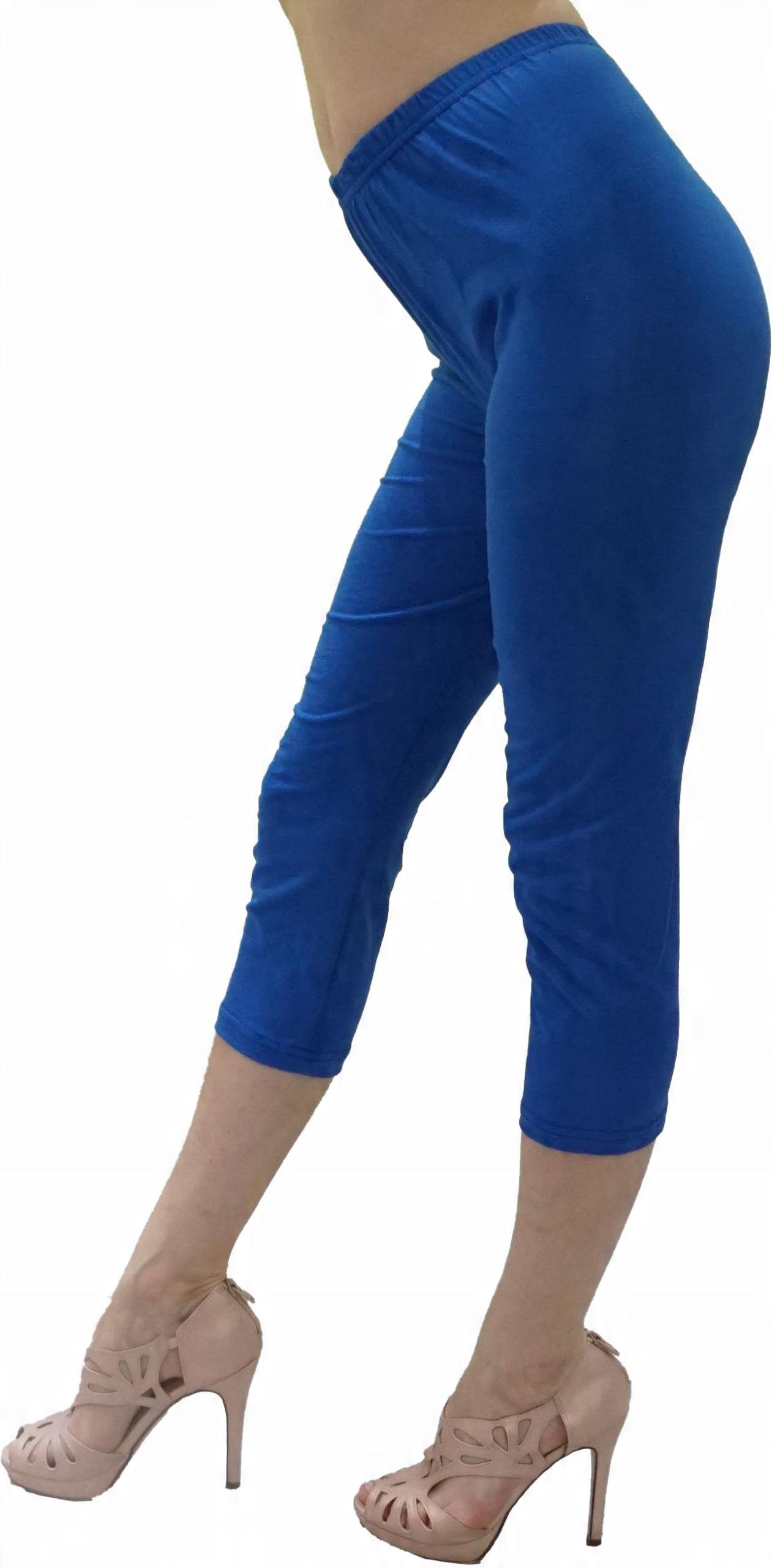 

legginsy getry damskie 3/4 bawełna XL niebieskie