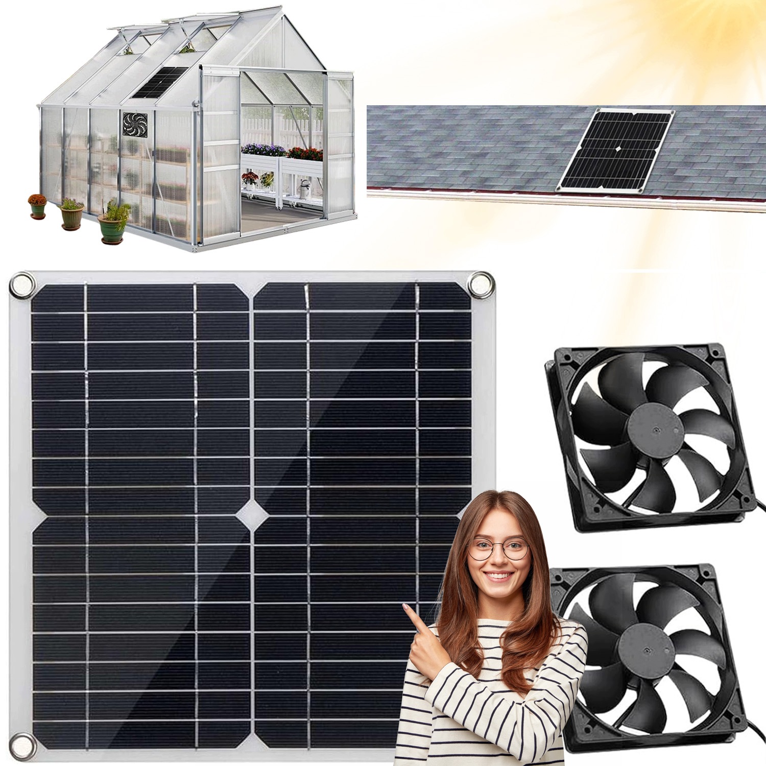 Zestaw 12W Solarny Wentylator Wyciągowy Panel Solarny Wentylator Na Kemping