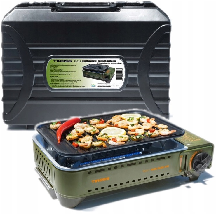 Kuchenka Ceramiczna piezo Z Patelnią Grillową na Kartusze Tiross