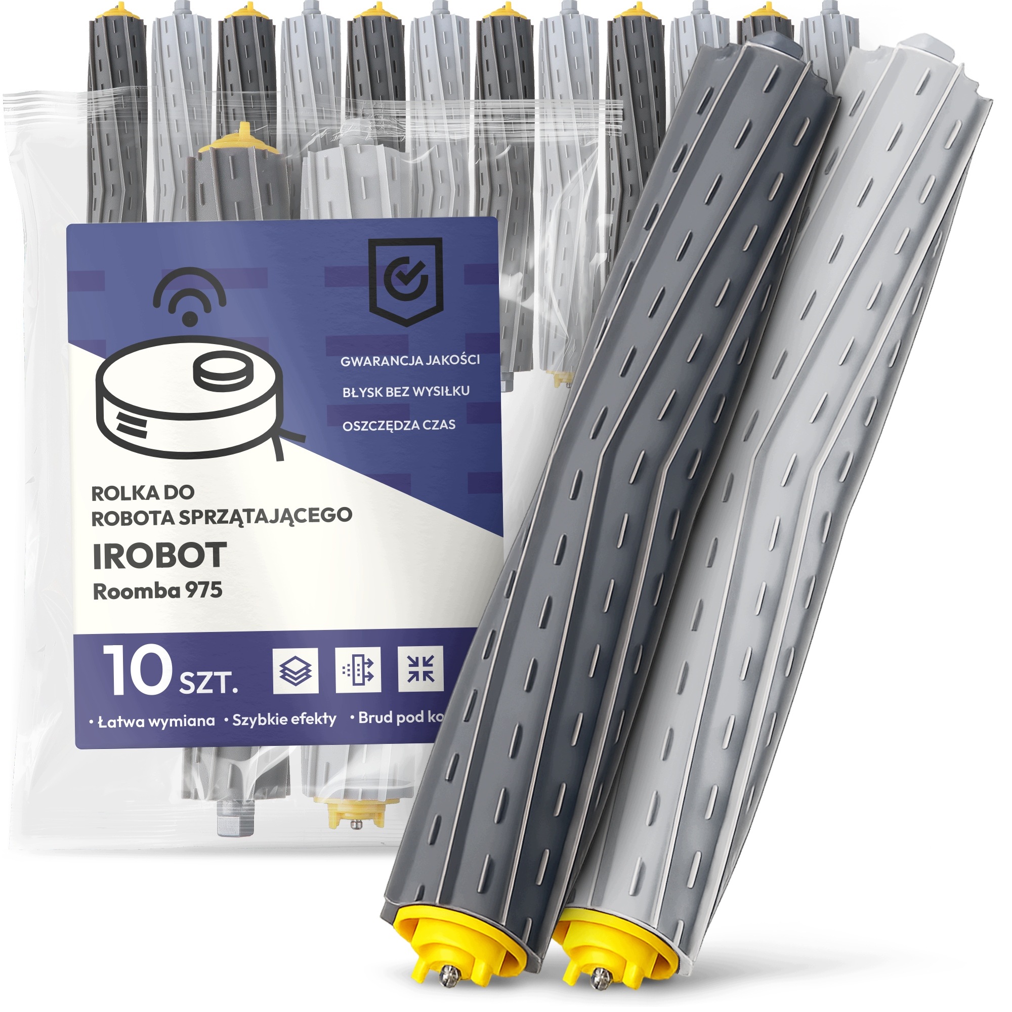 10 x Gumové Rolky pro Robotický Vysavač iRobot Roomba 975 Komplet Set