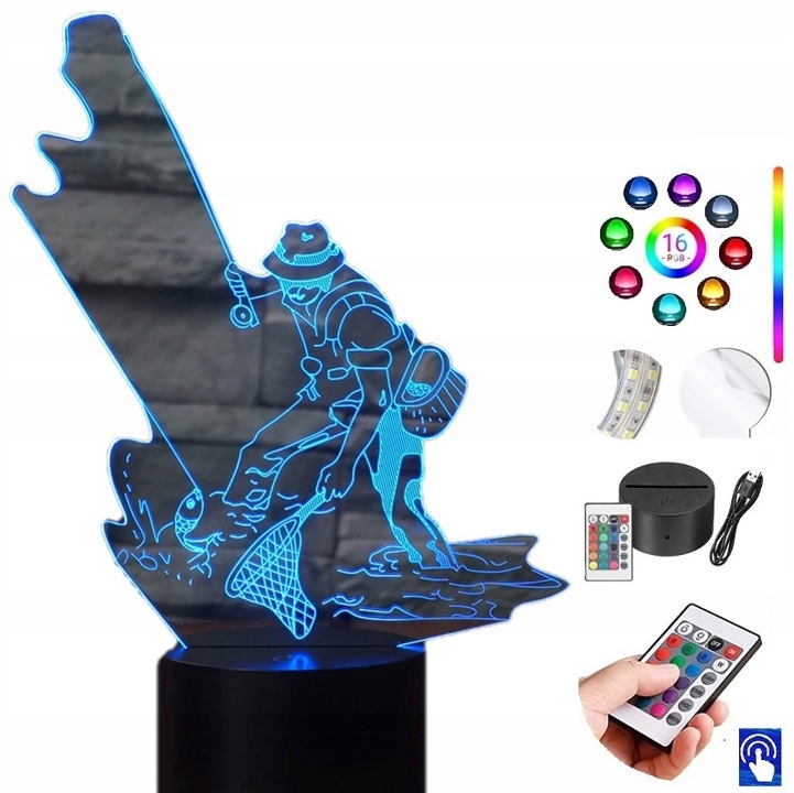 Lampka na biurko Wędkarz 16kolorów LED PLEXIDO