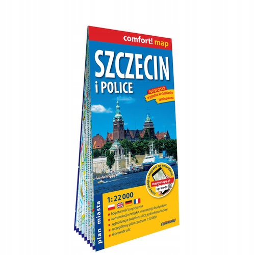 SZCZECIN I POLICE LAMINOWANY PLAN MIASTA 1:22 000