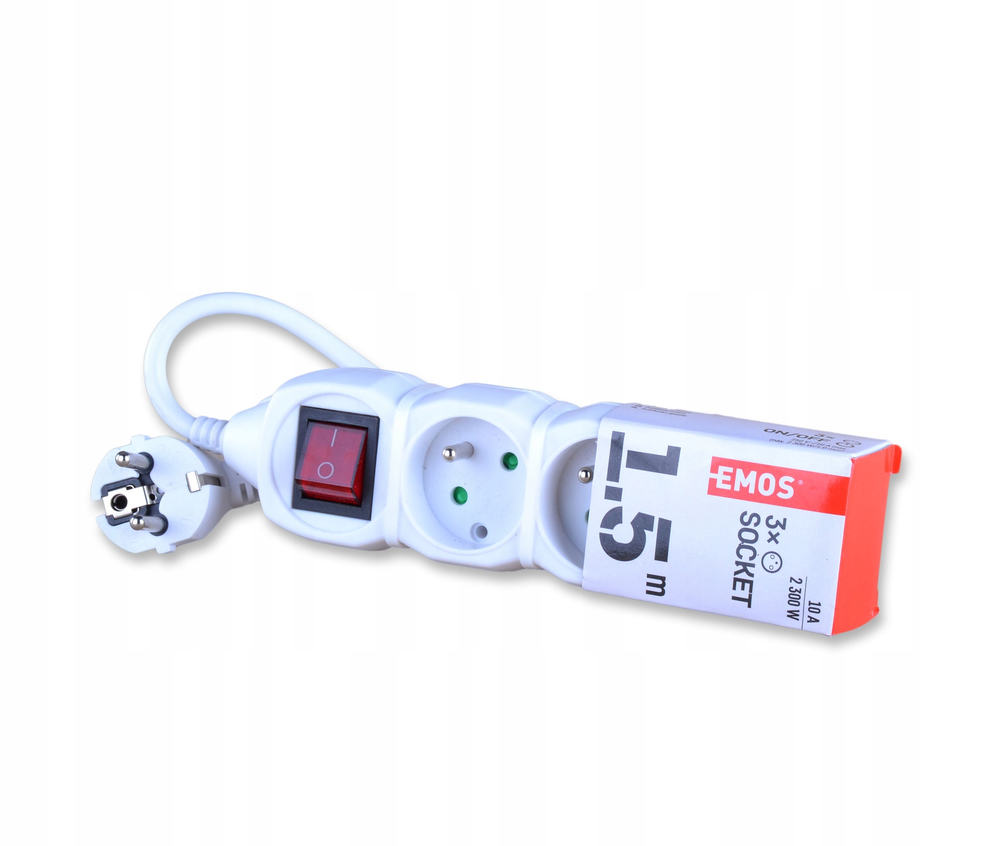 PRZEDŁUŻACZ 3 GNIAZDA 1,5m Z WYŁĄCZNIKIEM