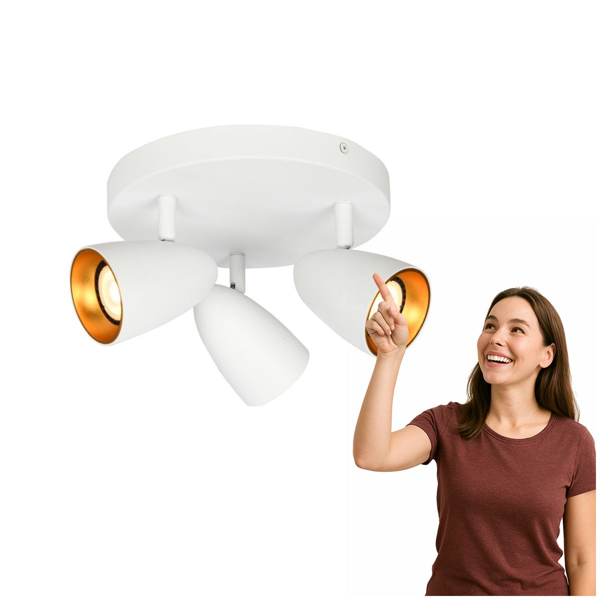 Spotová reflektorová lampa Tino SPL-36748-3R-WH-GD Italux