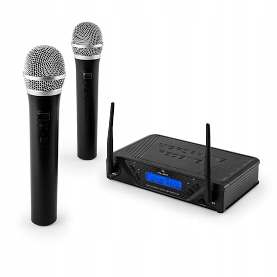 Mikrofony bezprzewodowe zestaw 2 kanałowy walizka