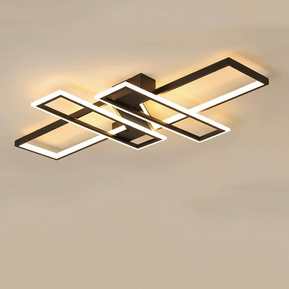 Stropní svítidlo s dálkovým ovládáním, Led, černé, moderní, 45W, 120cm