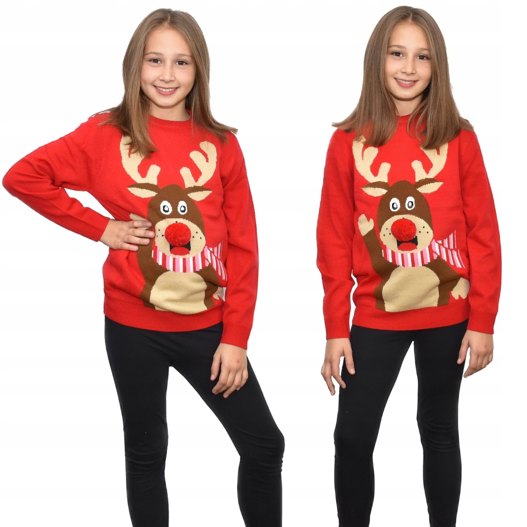 

Sweter Świąteczny Dla Dziecka Z Reniferem Nos 9/10