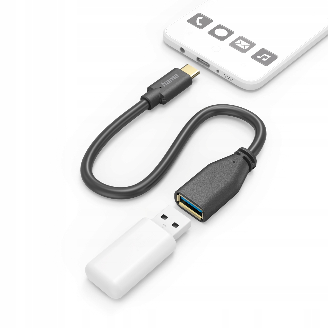 HAMA ADAPTER OTG USB 3.1 A GN - C WT 15 cm CZARNY