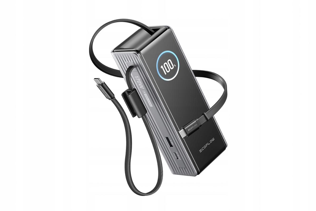 EcoFlow EF-RAPID25K100W-S-EU bank mocy 25000 mAh Czarny, Srebrny