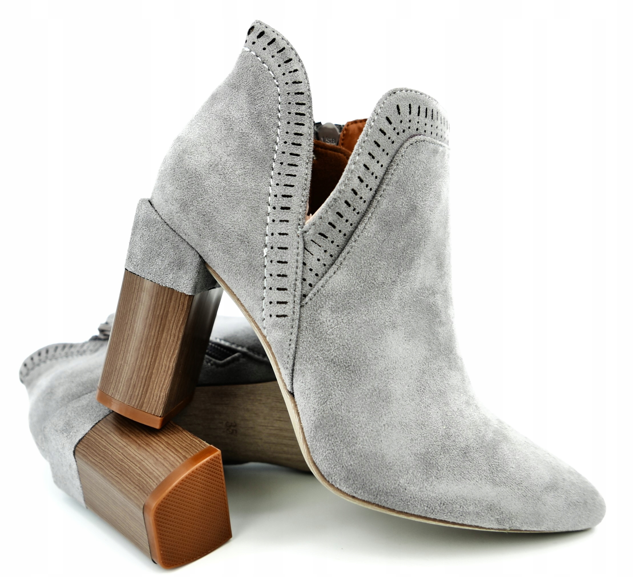 BELLA PARIS BOTKI NA SŁUPKU SZARE SZPIC R39 Rozmiar 39