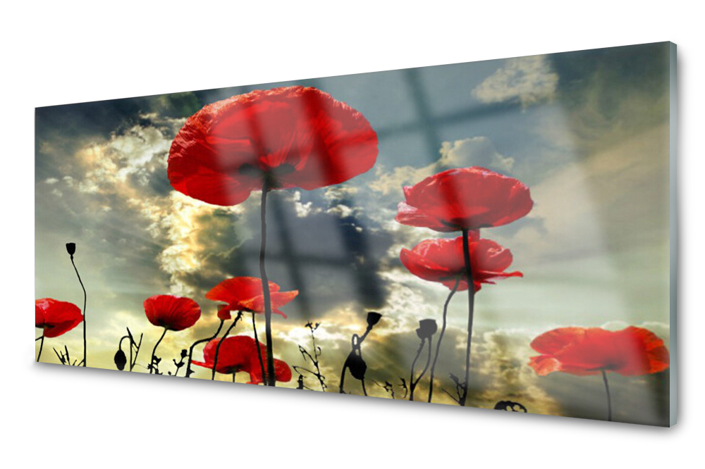 

Panel szklany do kuchni Maki Kwiaty 125x50
