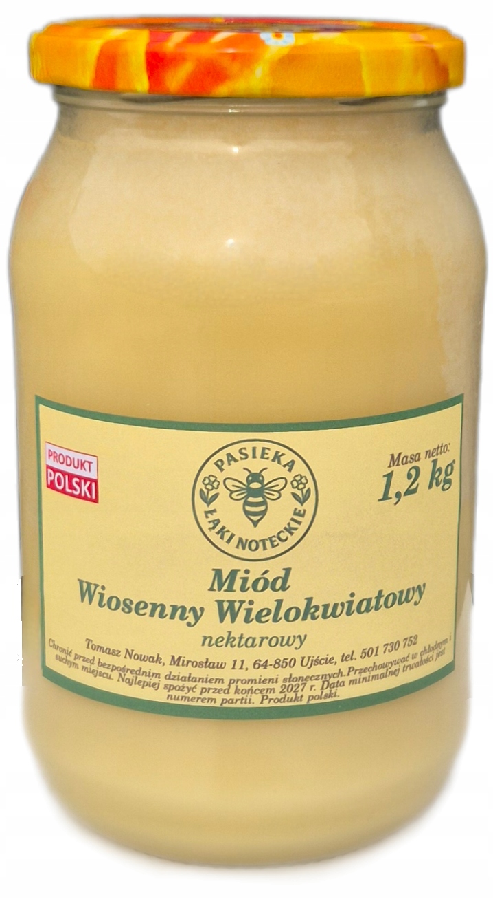 Miód wiosenny rzepakowy Pasieka Łąki Noteckie