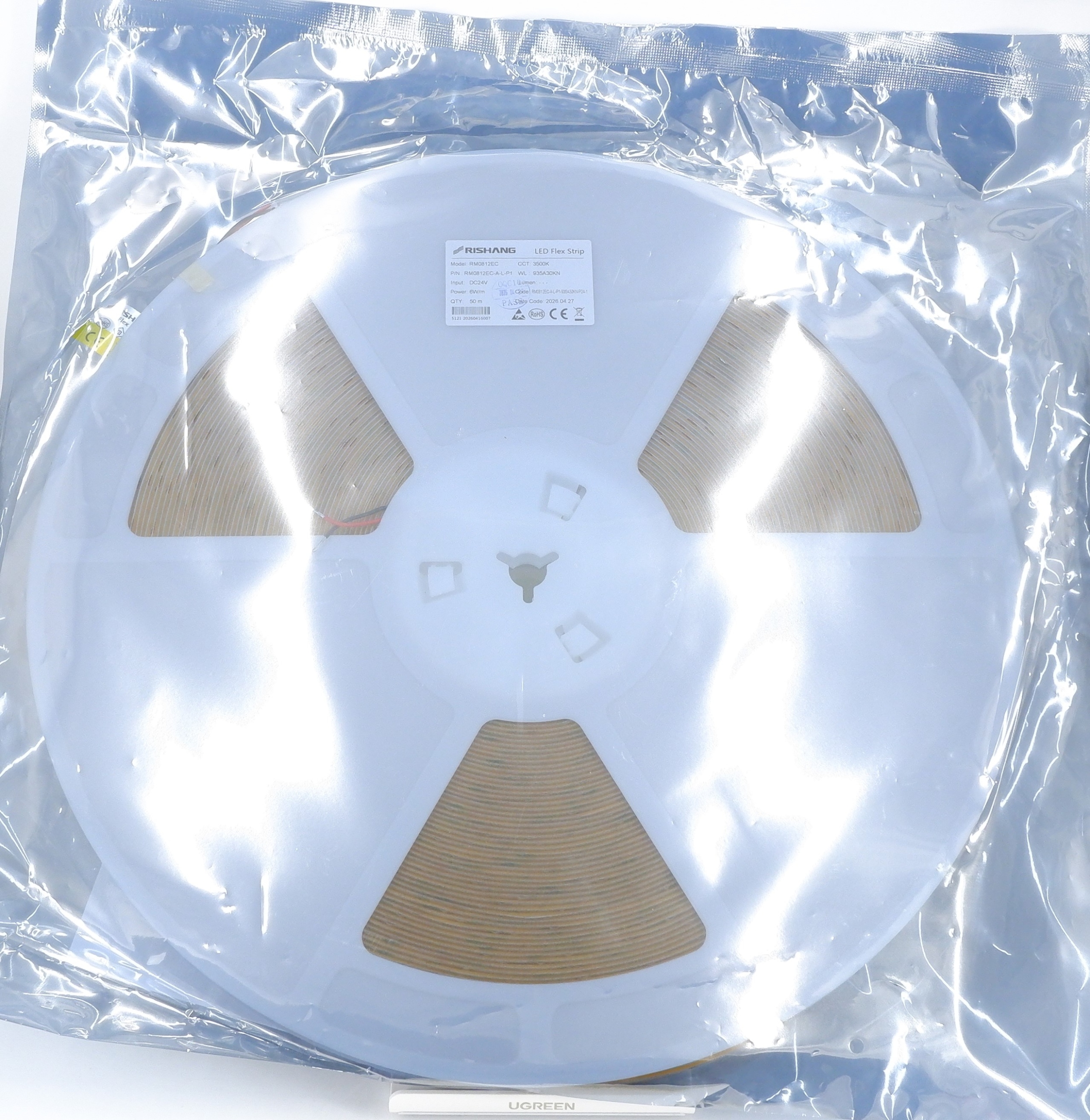 Taśma Led Cob 480LED RM0812EC-A-L-P1 6W 3500K CRI90 24V 50m