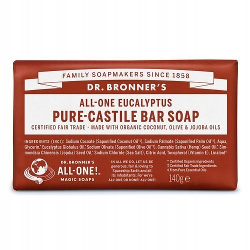 

Mydło w kostce Dr. Bronner's eukaliptusowe 140g