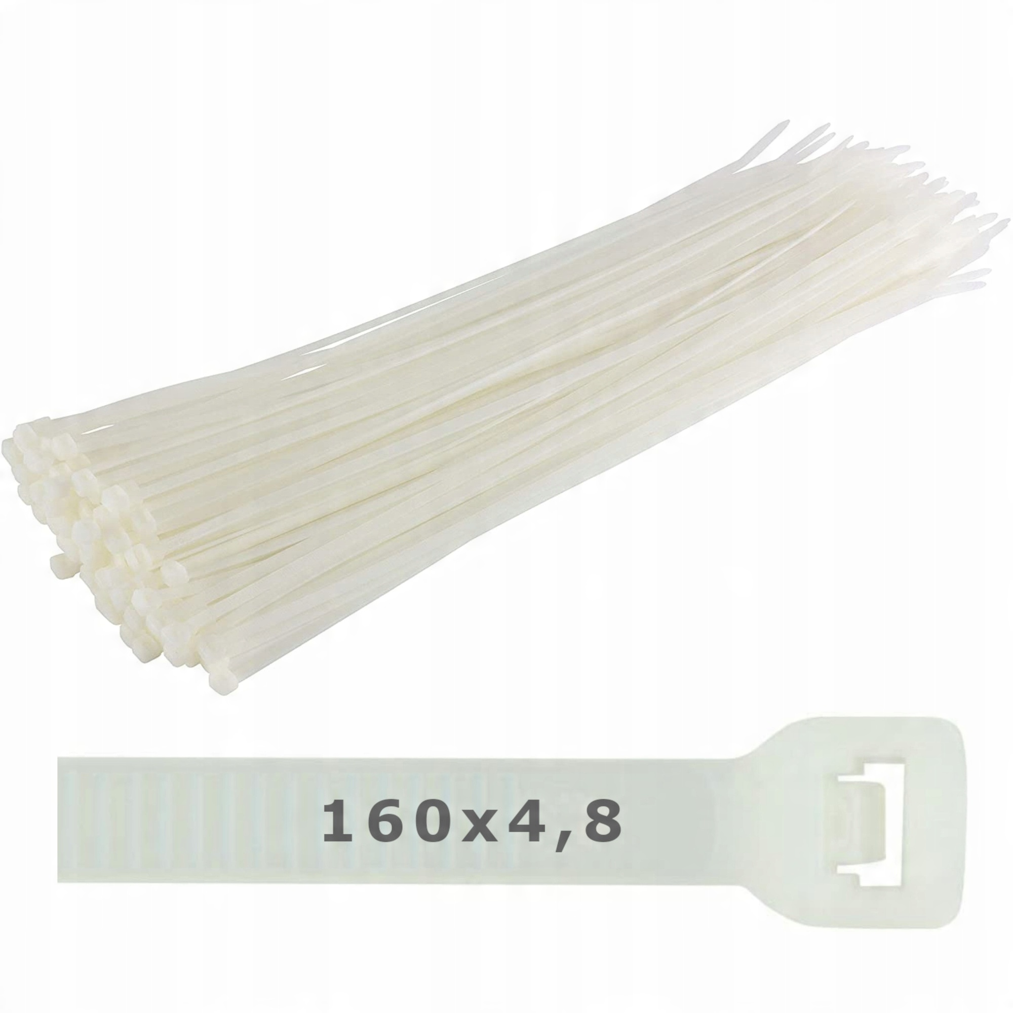 

Opaski plastikowe kablowe białe 160x4,8 -100szt.