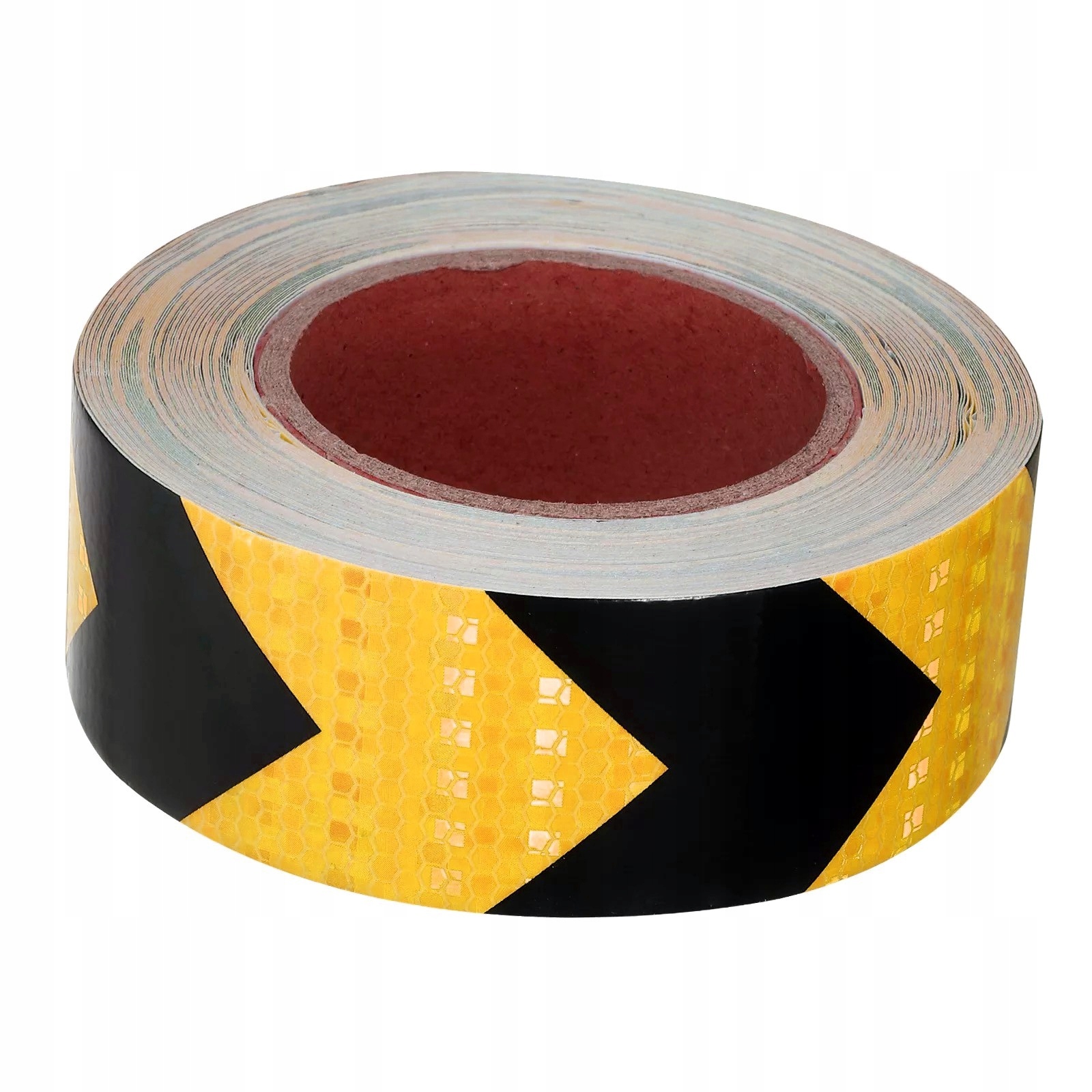 TAŚMA OSTRZEGAWCZA ODBLASKOWA Z KLEJEM 50mm x 25m ŻÓŁTO - CZARNA TIR LAWETA