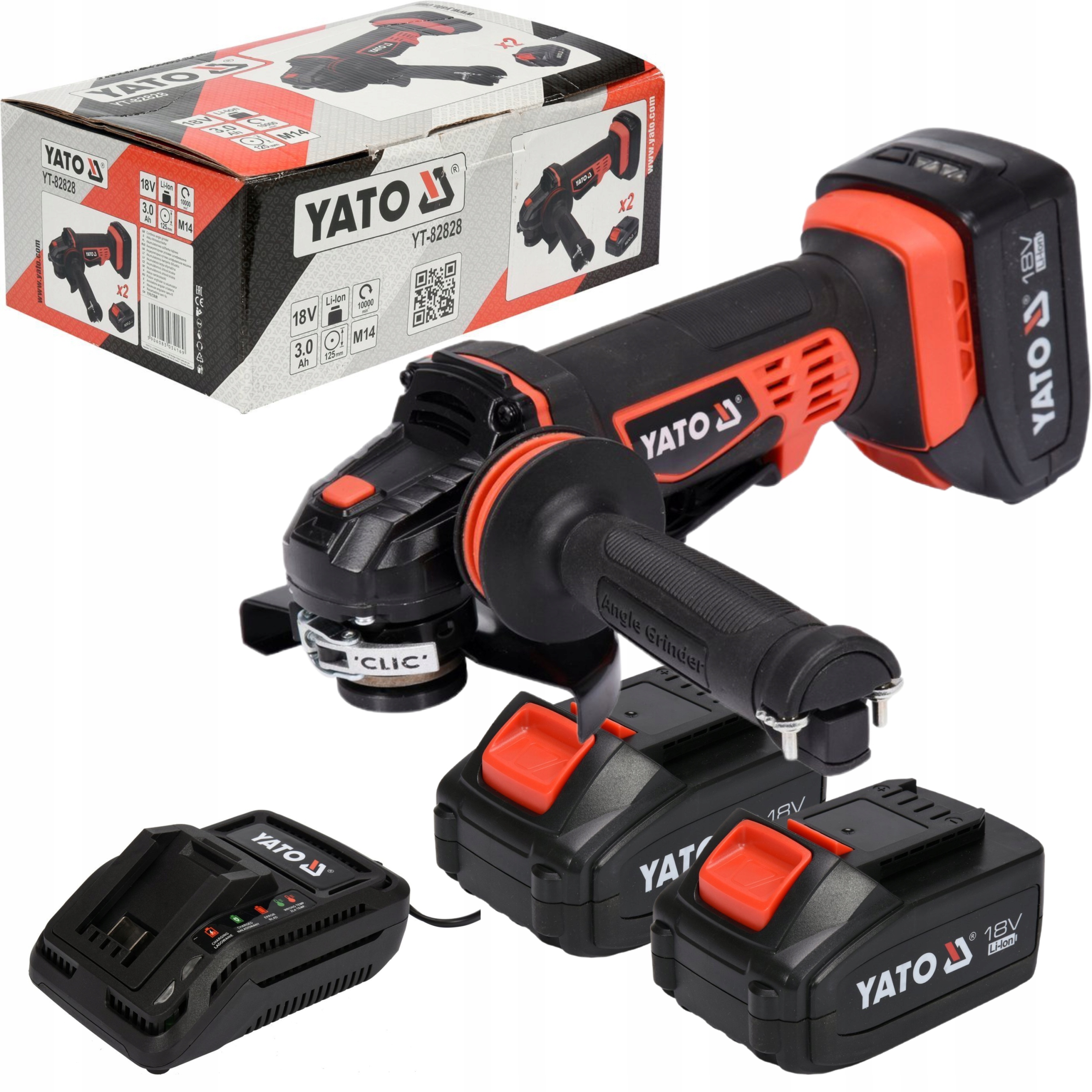 

Szlifierka kątowa aku 125 Yato 18V YT-82828 2x3Ah