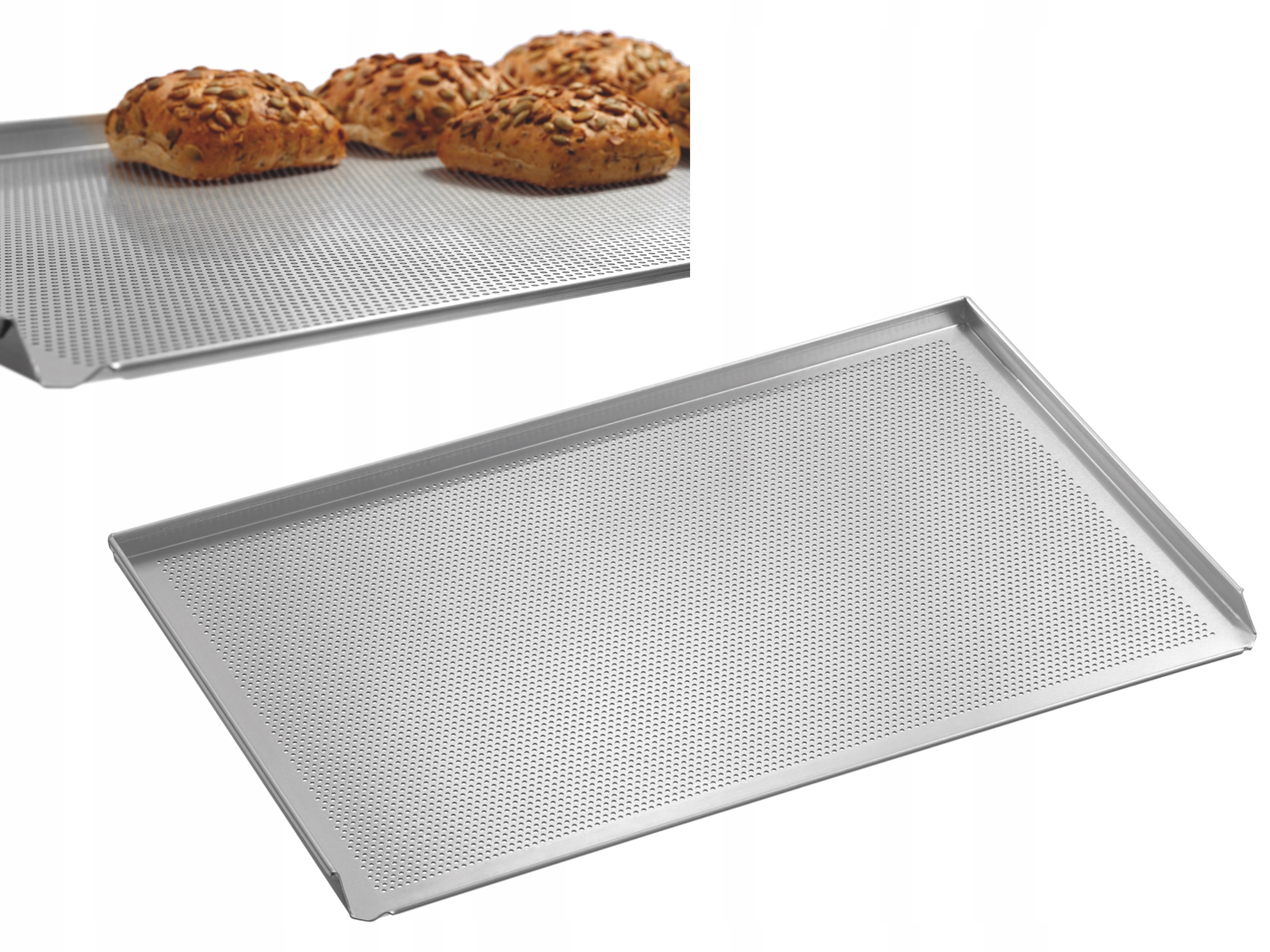 Perforovaná Deska Bartscher 60 x 40 cm hliníková na pečení s 3 okraji