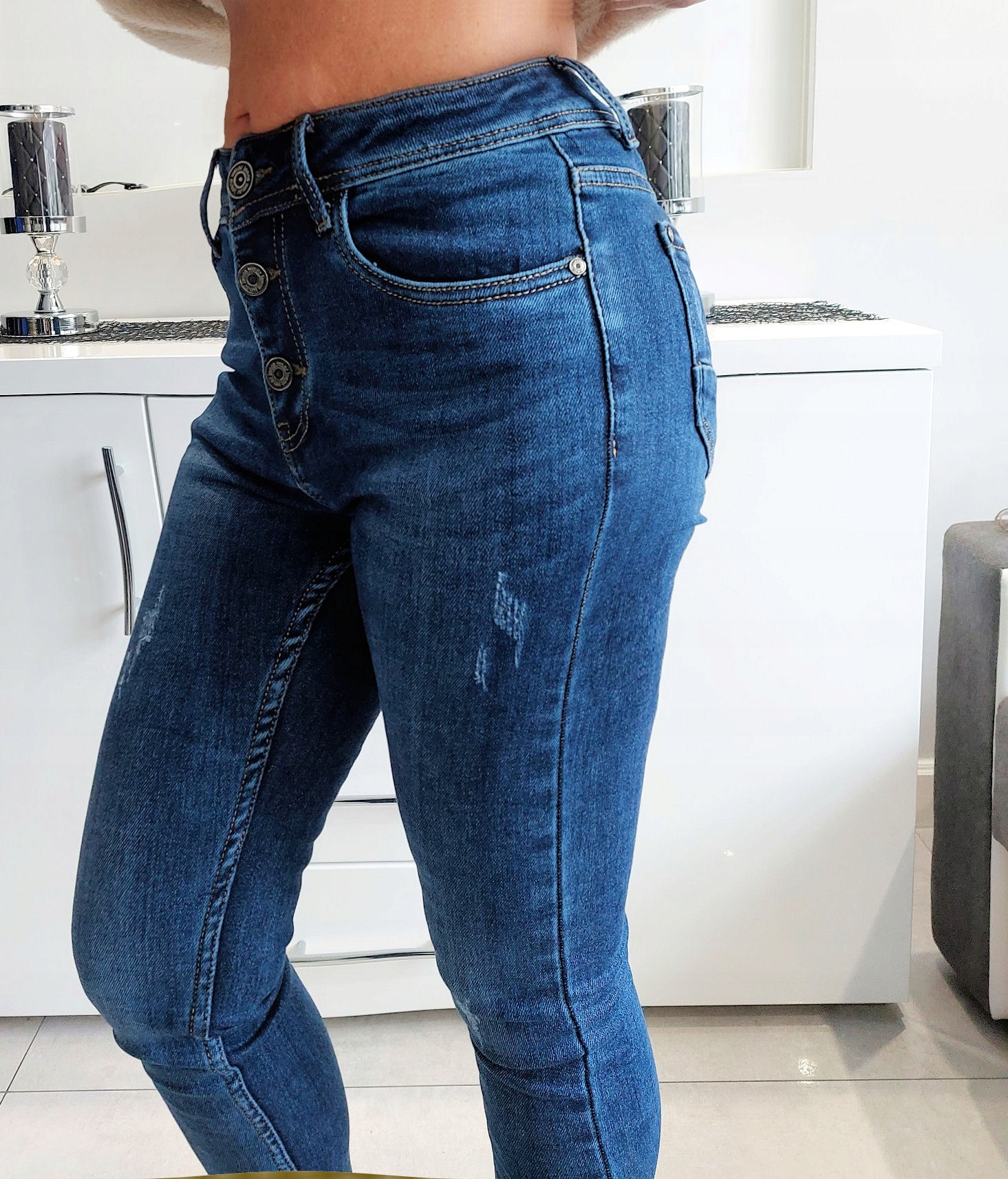 Spodnie Modelujące Jeans Klasyczny Rurki Rozmiar 25