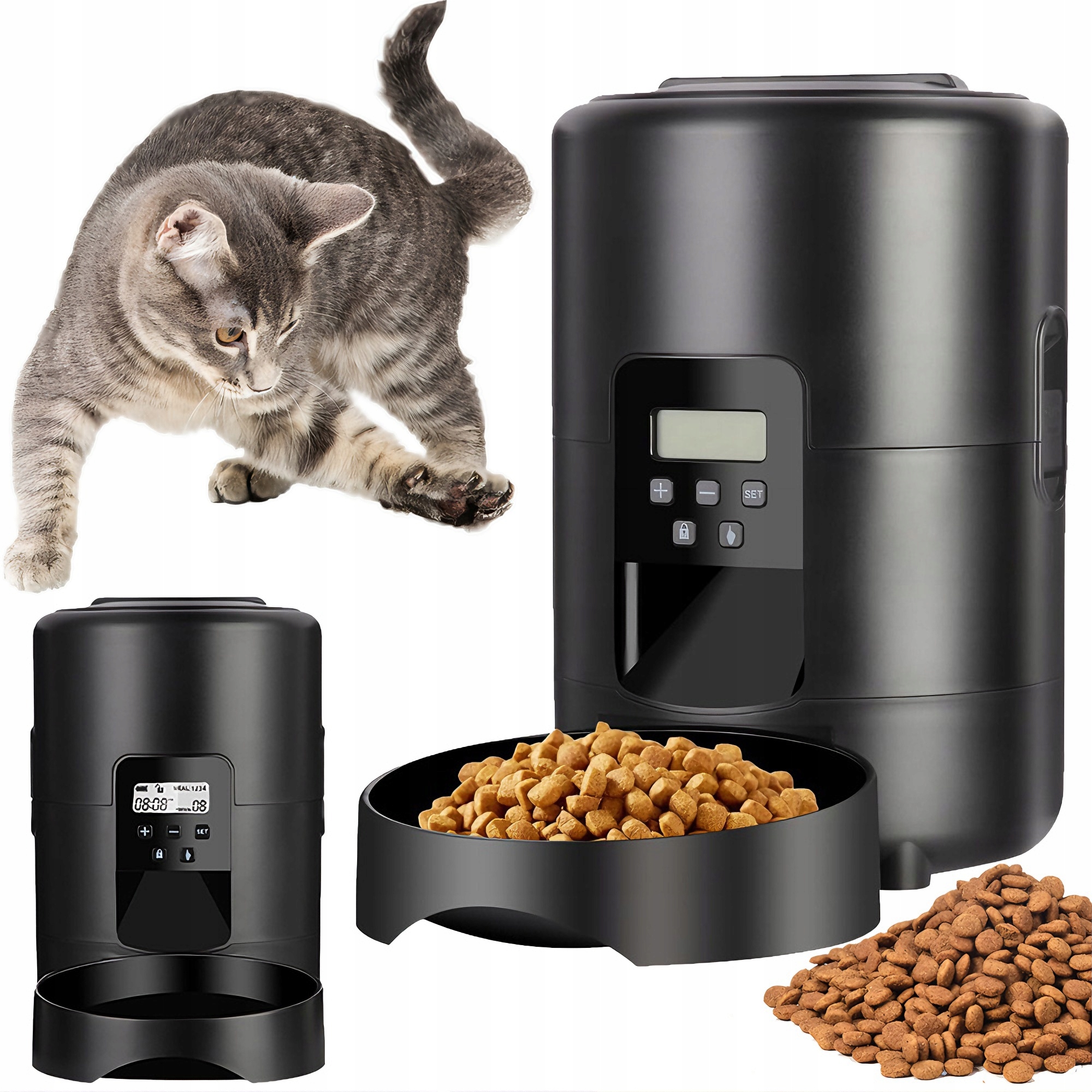 Levně 2L LCD Automatický Inteligentní Dávkovač Krmiva Pro Psa Kočku Nádoba Miska