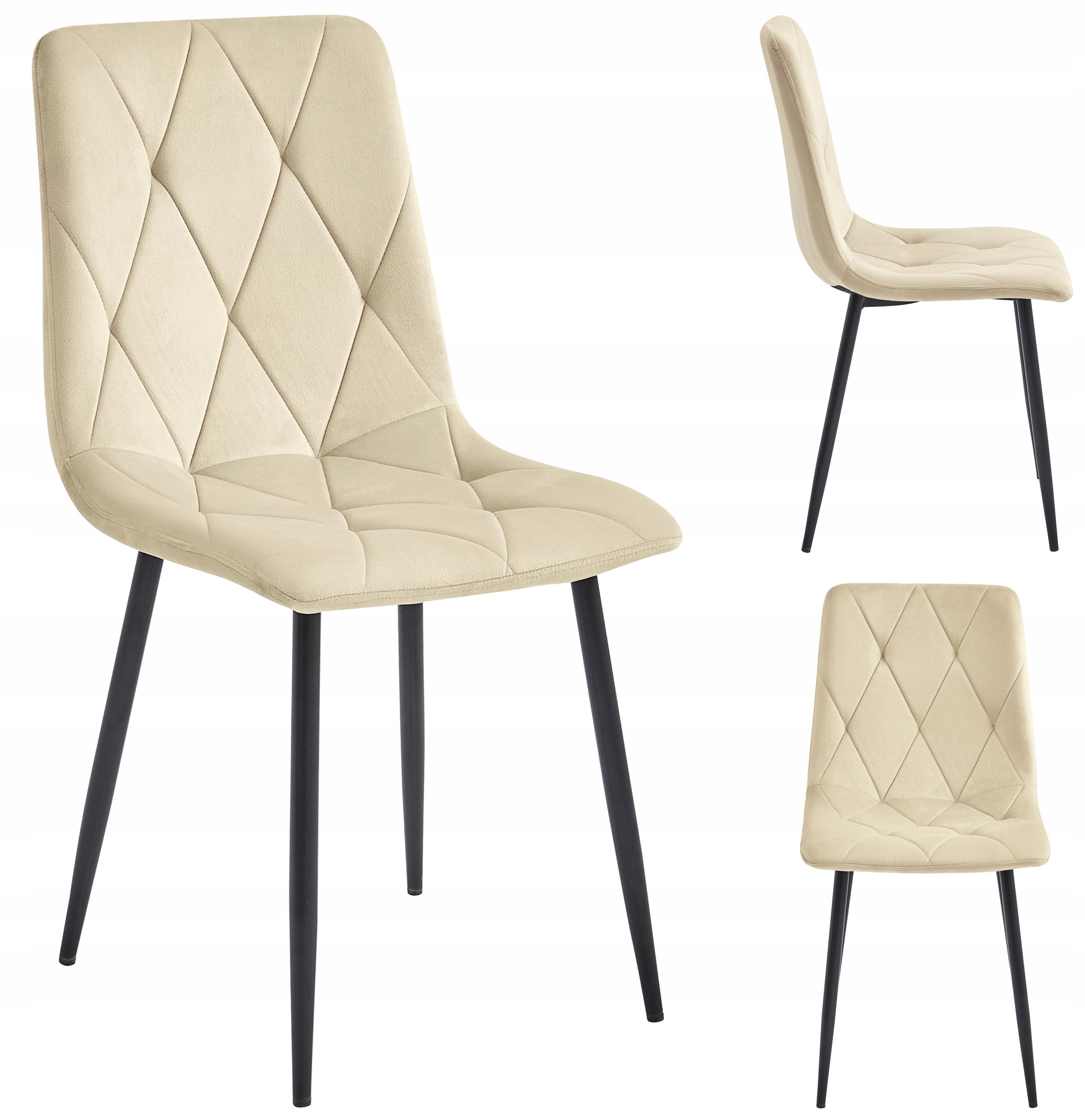 Krzesło Tapicerowane Welurowe Velvet Do Salonu Kuchni Jadalni Lumines