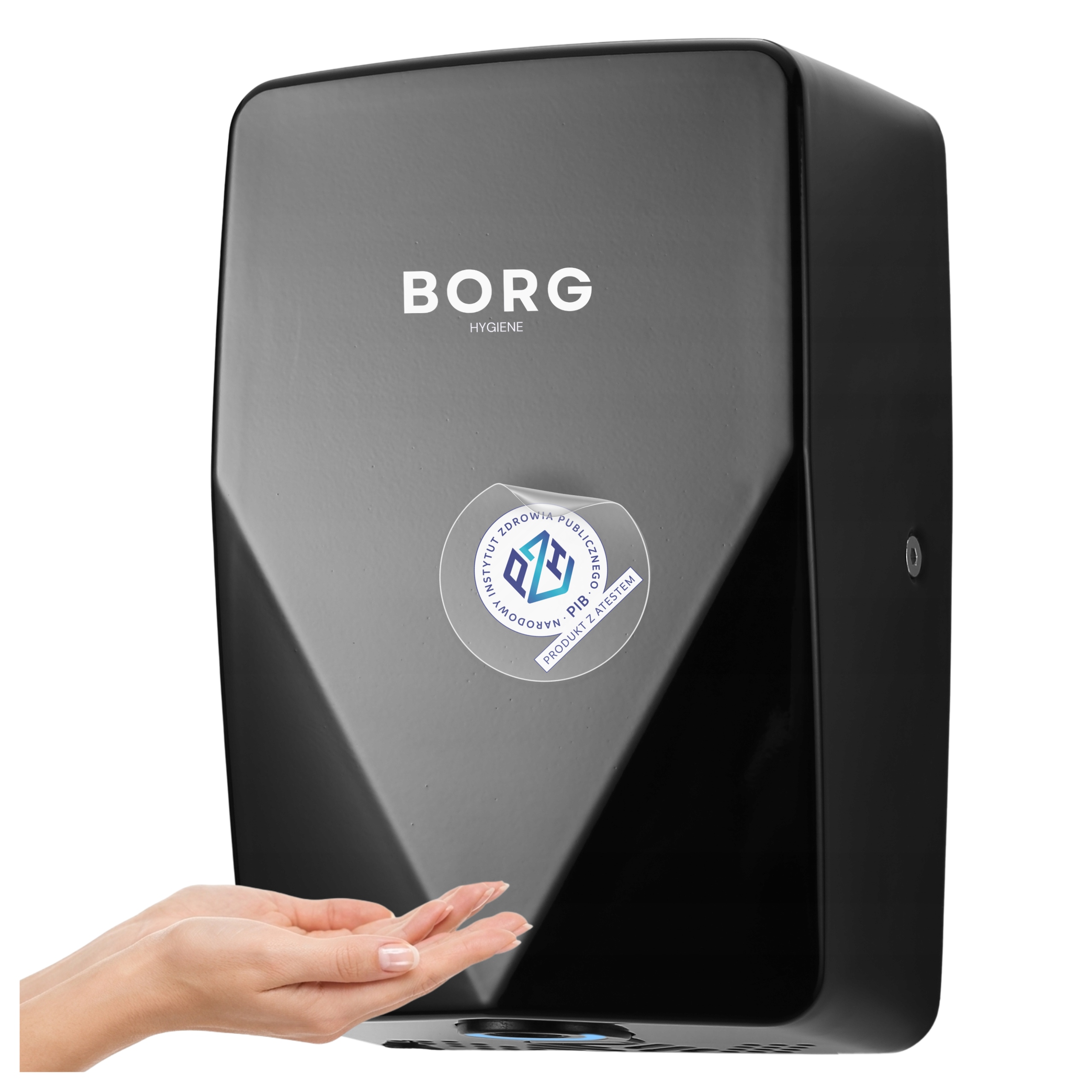 Sušička rúk Automatická oceľová čierna Borg Marin 700W Sušenie za 10 sekúnd